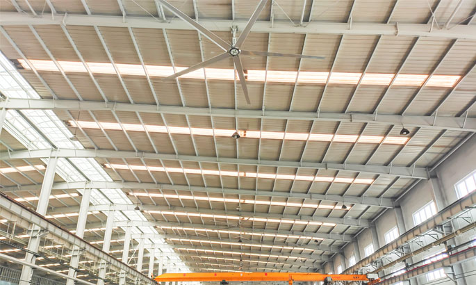 工业厂房安装大型工业吊扇案例